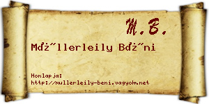 Müllerleily Béni névjegykártya